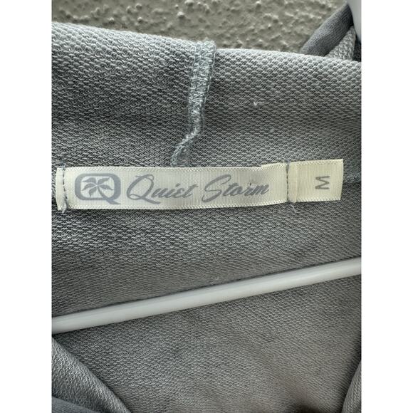 Quiet Storm Womens Sweatshirt Size Medium Gray Tye-Dye Pullover Hooded Cropped - Picture 5 of 14